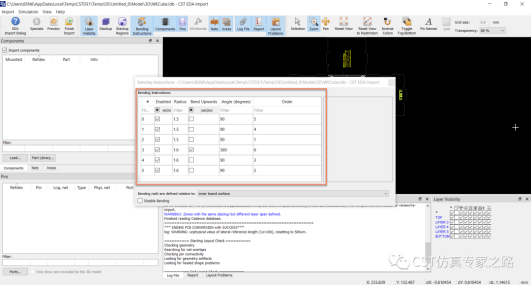 cst如何直接导入弯折后的pcb【案例解读】